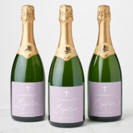 Lila Kor Girl Girl Baptism Sparkling Vin Flaska La