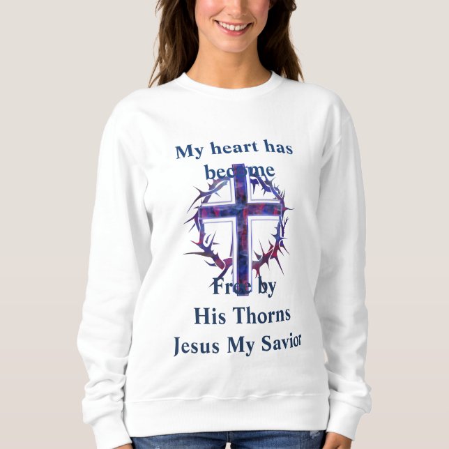 Lila kors Jesus  Kvinnors Tröja (Framsida)