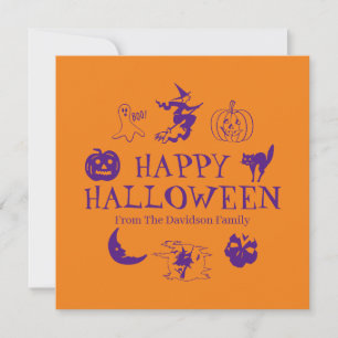 lila-kort för användarnamn för happy halloween ora