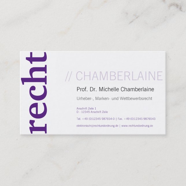 Lila-kort Visitkort (Framsida)