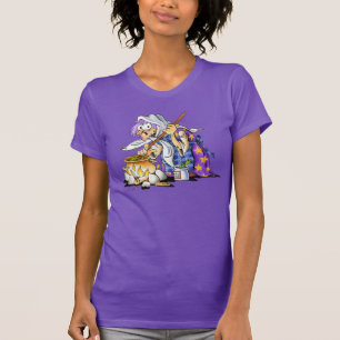 Lila Kortärmad Halloween Shirt with Witch T