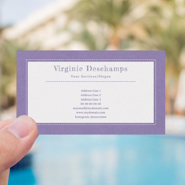 Lila Kraft & Rustic Minimalist-Affärskort Visitkort (Rustic Purple Business Card)