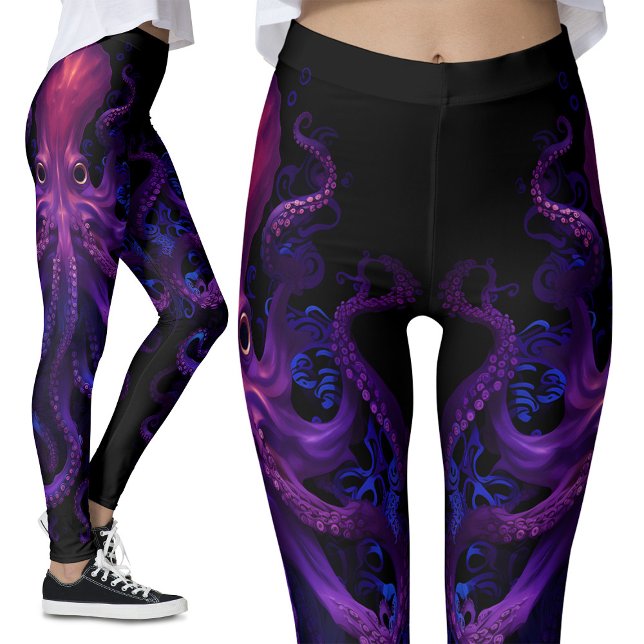 Lila Kraken Tentacles Ocean Sea Monster Octopus Leggings (Skapare uppladdad)