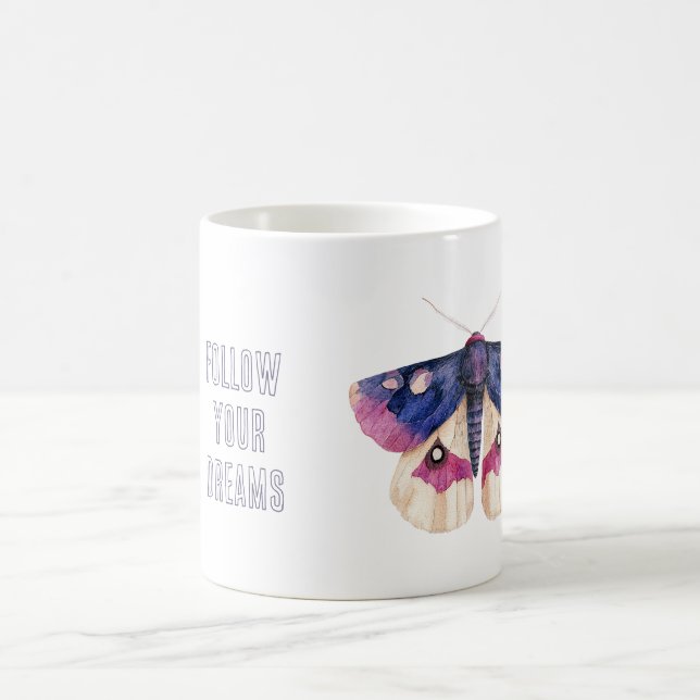 Lila Kräm Rosa Fjäril Kaffemugg (Center)