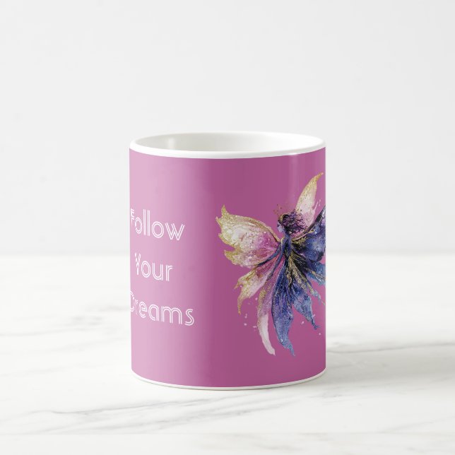 Lila Kräm Rosa Guld Älva Kaffemugg (Center)