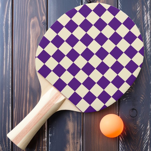 Lila & Kräm Rutigt Pingisracket (Skapare uppladdad)