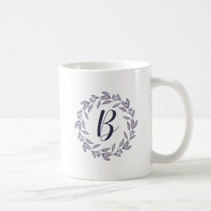 Lila krans monogram / logotyp kaffemugg