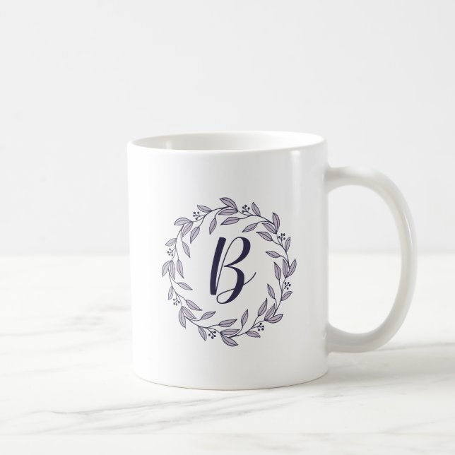 Lila krans monogram / logotyp kaffemugg (Höger)