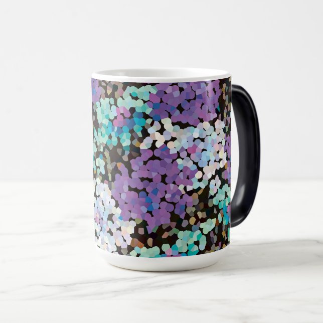 Lila kristall blommar magisk mugg (Framsida höger)