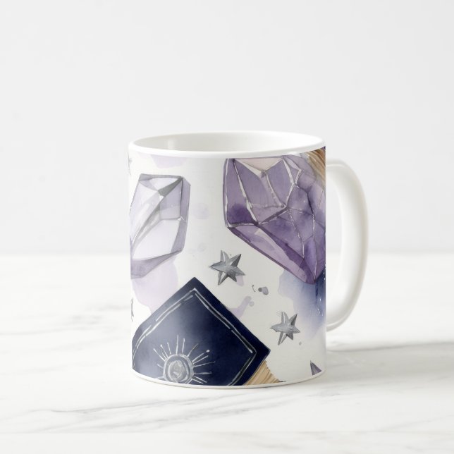 Lila kristall vattenfärgskopp kaffemugg (Framsida höger)