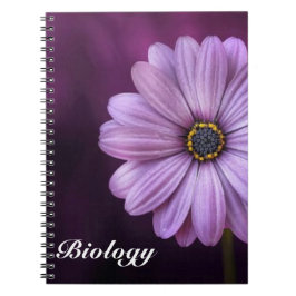 Lila kronblad blomma anteckningsbok med spiral