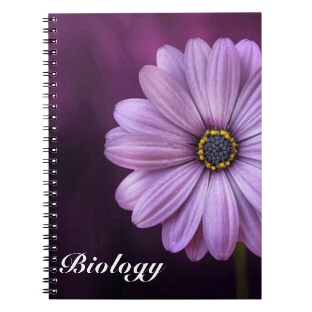 Lila kronblad blomma anteckningsbok med spiral (Framsidan)