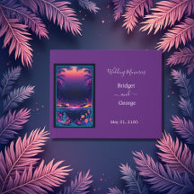 lila kustvibe bröllop