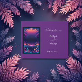 lila kustvibe bröllop gästböcker