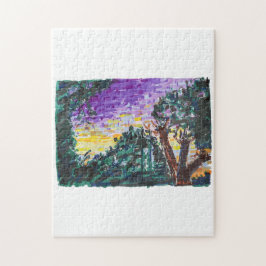 Lila kvällstid pussel