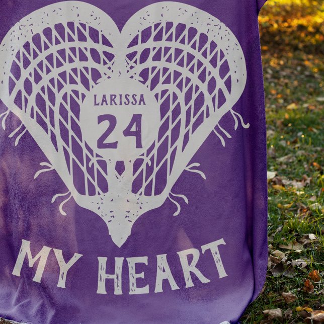 Lila Lacrosse My Heart Fleece Blanket (Skapare uppladdad)