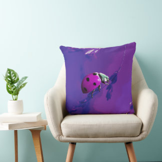 Lila Ladybug Kudde