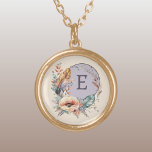 Lila lägg till initial blommigt guldpläterat halsband<br><div class="desc">Ta hand om dig med det här charmerande Zazzle-halsbandet, med en delikat blommigt. Anpassa den med din första lila för att göra den unik för dig! Perfekt för alla tillfälle, det här halsbandet tillför en aning elegans och ett klick färg till ditt kläder. Det är ett vackert sätt att fira...</div>