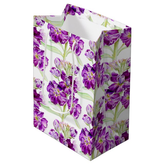 Lila lagrar blommönster vattenfärgad blomma (Framsidan Vinklad)