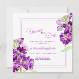 Lila lagrar blommor art bröllop sparar inte datume inbjudningar