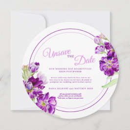 Lila lagrar blommor bröllop sparar inte datumet ru inbjudningar