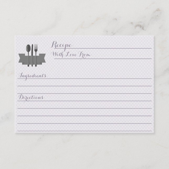 Lila lagrar, Möhippa receptkort för köket (Framsida)