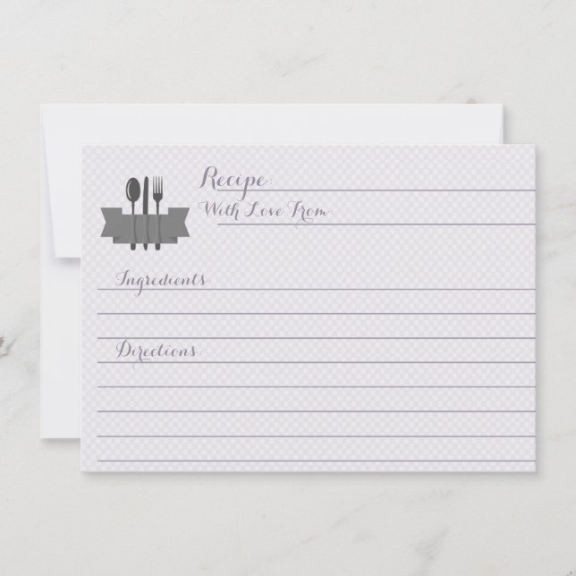 Lila lagrar, Möhippa receptkort för köket (Framsida)