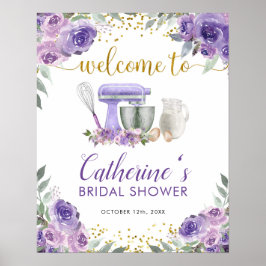 Lila Lagrar välkomstskylt för köket Poster