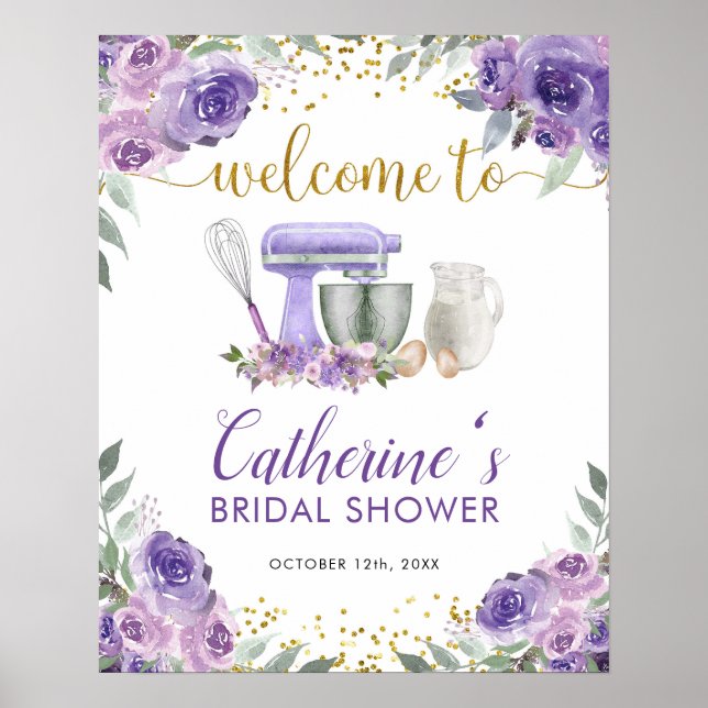 Lila Lagrar välkomstskylt för köket Poster (Framsidan)