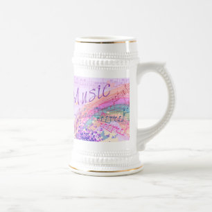 Lila Lakan Music Colorsplash Beer Stein Sejdel