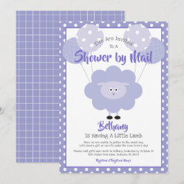 Lila Lamb Baby Shower by Mail Cute Simple Modern Inbjudningar