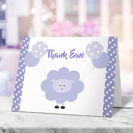 Lila Lamb Cute Sweet Gender Neutral Baby Shower Tack Kort
