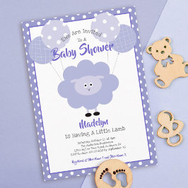 Lila Lamb Kön Neutral babystövel Modern kute Inbjudningar