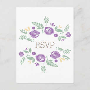 Lila Land Blommigt OSA Postcard Inbjudan Vykort