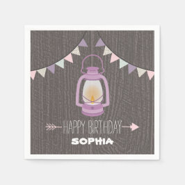 Lila Lantern Birthday Napkins Pappersservett