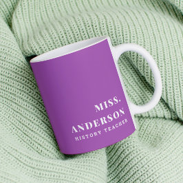 Lila Lärare i Modern Custom Name Subjekt Kaffemugg
