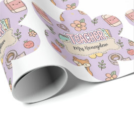 Lila Lärares Skolmaterial Mönster Presentpapper