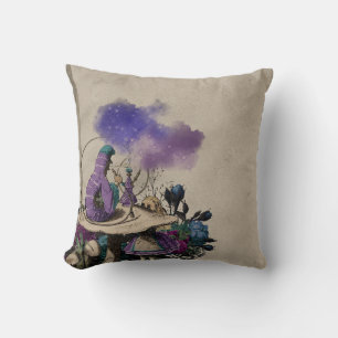 Lila larv Alice i Underlandet decoupage Kudde