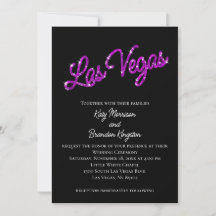 Lila Las Vegas Sparkles bröllopsinbjudan