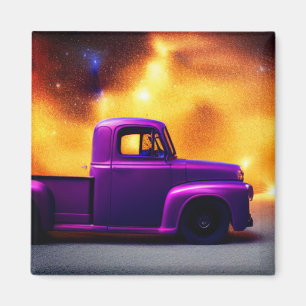 Lila Lastbil Magnet