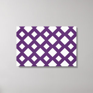 Lila Lattice on White Canvastryck