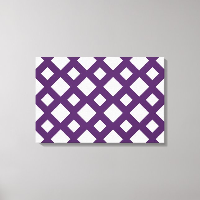 Lila Lattice on White Canvastryck (Framsida)