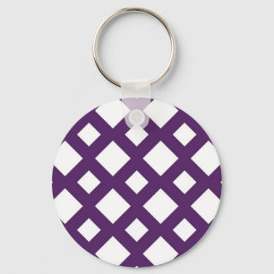 Lila Lattice on White Nyckelring