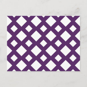 Lila Lattice on White Vykort
