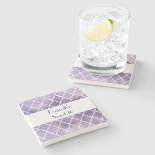 Lila Latticwork, Moroccan Trellis, Sweet 16 Underlägg Sten