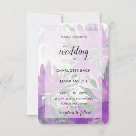 Lila Lavander Watercolor Elegant Blommigt Inbjudningar