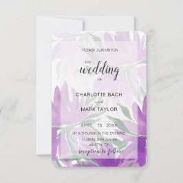 Lila Lavander Watercolor Elegant Blommigt Inbjudningar