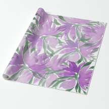Lila Lavander Watercolor Elegant Blommigt