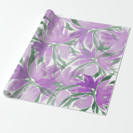 Lila Lavander Watercolor Elegant Blommigt Presentpapper