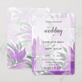 Lila Lavendel Akvarell Elegant Blommig Inbjudningar